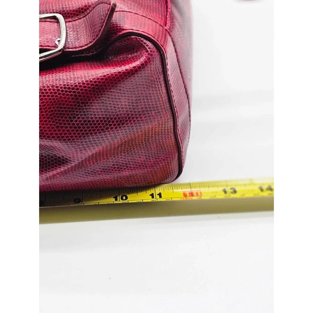 Diane Von Furstenberg DVF Large Shoulder Bag Women's Red Buckle Detail - Picture 9 of 16